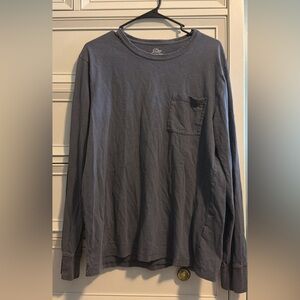 J. Crew Long-Sleeve Pocket Tee — Charcoal Gray